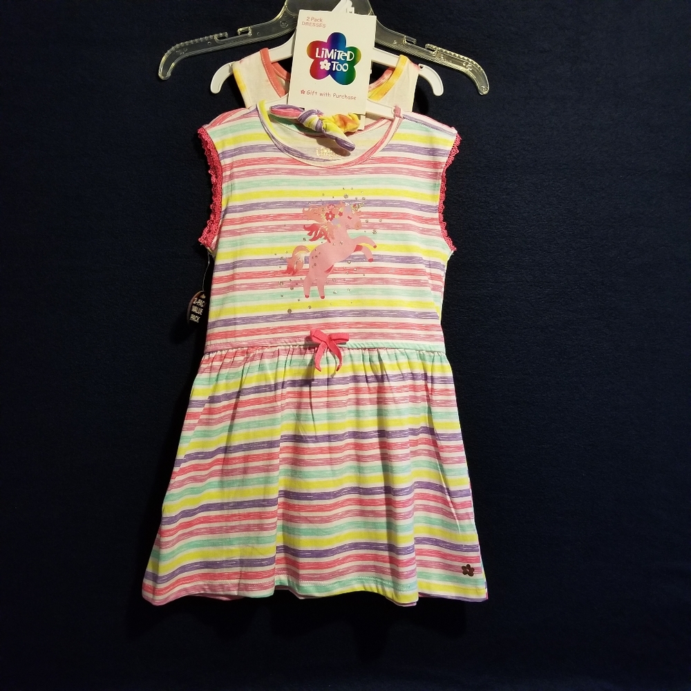 Limited Too Girls 2 Pack Dress Set Soft And Breathable 100% cotton Fabric